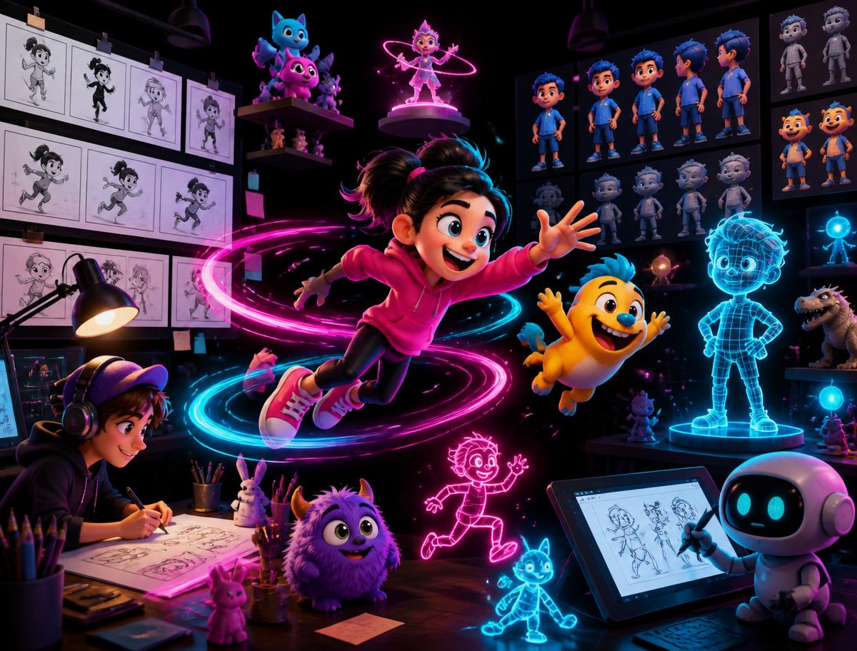 Cartoons created with AI